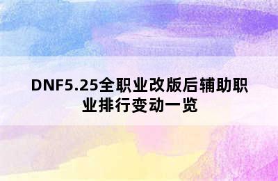 DNF5.25全职业改版后辅助职业排行变动一览