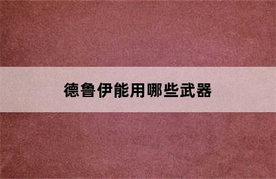 德鲁伊能用哪些武器