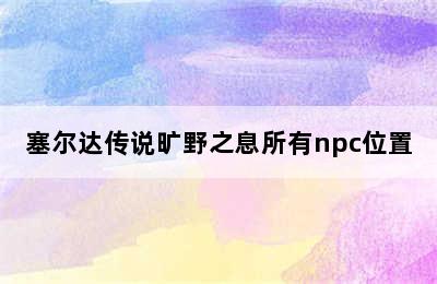 塞尔达传说旷野之息所有npc位置